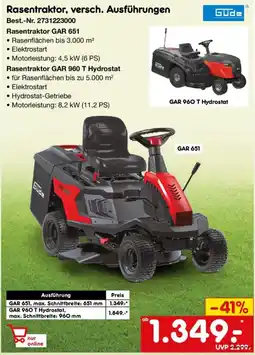 Netto Marken-Discount Güde Rasentraktor Angebot