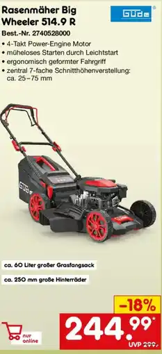 Netto Marken-Discount Güde Rasenmäher Big Wheeler 514.9 R Angebot