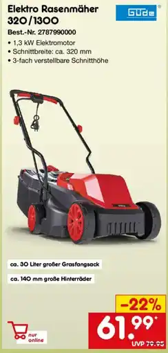 Netto Marken-Discount Güde Elektro Rasenmäher 320/1300 Angebot