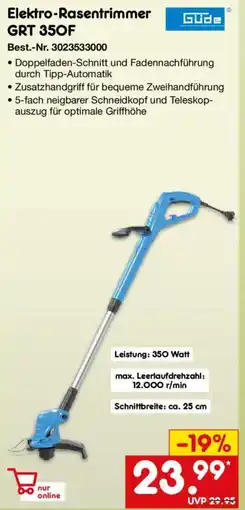 Netto Marken-Discount Güde Elektro-Rasentrimmer GRT 350F Angebot