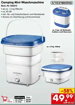 Netto Marken-Discount STEINBORG Camping Mini-Waschmaschine Angebot