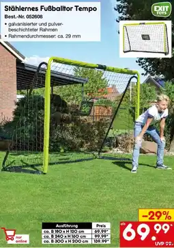 Netto Marken-Discount Stählernes Fußballtor Tempo Angebot