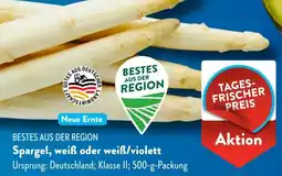 Aldi Süd BESTES AUS DER REGION Spargel, weiß oder weiß/violett Angebot