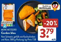 Aldi Süd MEINE METZGEREI Cordon bleu Angebot
