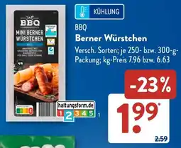 Aldi Süd BBQ Berner Würstchen Angebot