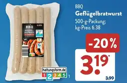 Aldi Süd BBQ Geflügelbratwurst Angebot