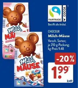 Aldi Süd CHOCEUR Milch-Mäuse Angebot