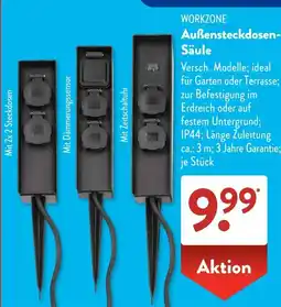 Aldi Süd WORKZONE Außensteckdosen- Säule Angebot