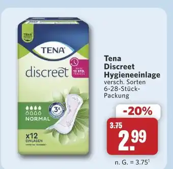 Combi Tena discreet hygieneeinlage Angebot