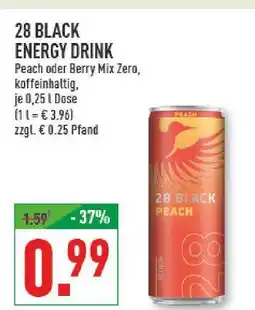Marktkauf 28 black energy drink peach Angebot