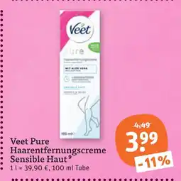 tegut Veet pure haarentfernungscreme sensible haut Angebot