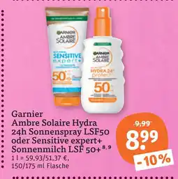 tegut Garnier ambre solaire hydra 24h sonnenspray lsf50 Angebot
