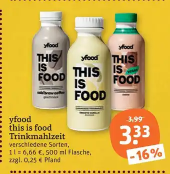 tegut Yfood this is food trinkmahlzeit Angebot