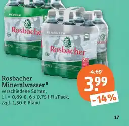 tegut Rosbacher mineralwasser Angebot