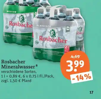 tegut Rosbacher mineralwasser Angebot