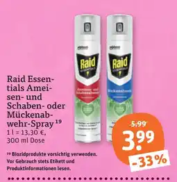 tegut Raid essentials ameisen- und schaben-spray oder mückenabwehr-spray 19 Angebot