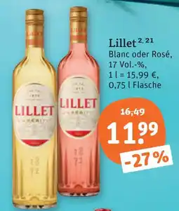 tegut Lillet blanc oder rosé Angebot
