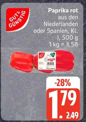 Edeka Gut & günstig paprika rot Angebot