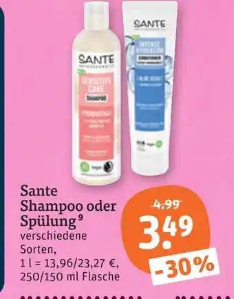 tegut Sante shampoo Angebot