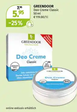 Müller Greendoor deo creme classic Angebot