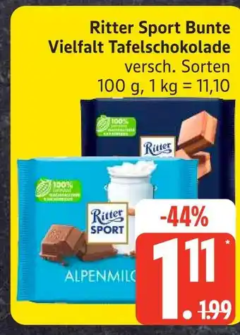Edeka Ritter sport bunte vielfalt tafelschokolade Angebot