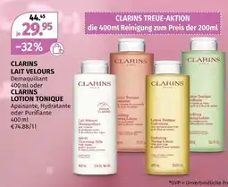 Müller Clarins lait velours demaquillant Angebot