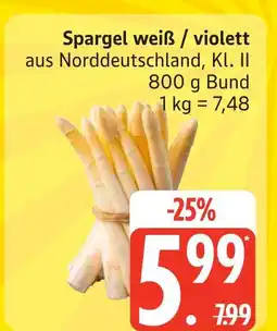 Edeka Spargel weiß / violett Angebot