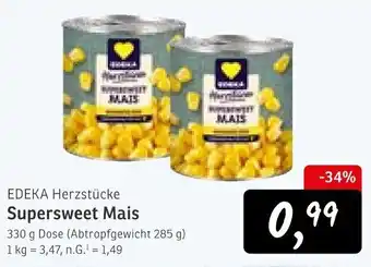 KONSUM EDEKA Herzstücke Supersweet Mais Angebot
