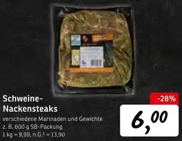 KONSUM Schweine- Nackensteaks Angebot