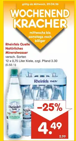 Netto Marken-Discount Rheinfels quelle natürliches mineralwasser Angebot