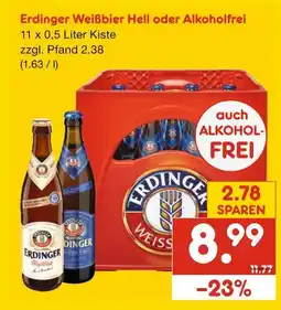Netto Marken-Discount Erdinger weißbier hell oder alkoholfrei Angebot