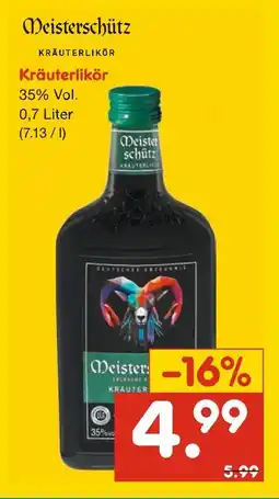 Netto Marken-Discount Meisterschütz kräuterlikör Angebot
