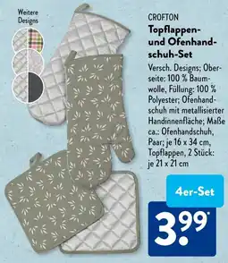 Aldi Süd CROFTON Topflappen- und Ofenhandschuh-Set Angebot