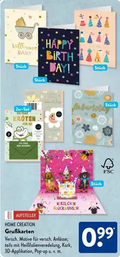 Aldi Süd HOME CREATION Grußkarten Angebot