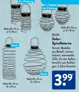Aldi Süd BELAVI Solar- Spirallaterne Angebot