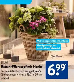 Aldi Süd BELAVI Rattan-Pflanztopf mit Henkel Angebot