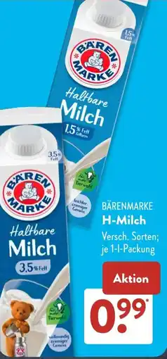 Aldi Süd BÄRENMARKE H-Milch Angebot