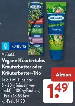Aldi Süd MEGGLE Vegane Kräutertube, Kräuterbutter oder Kräuterbutter-Trio Angebot