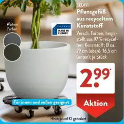 Aldi Süd BELAVI Pflanzgefäß aus recyceltem Kunststoff Angebot