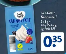 Aldi Süd BACK FAMILY Sahnesteif Angebot