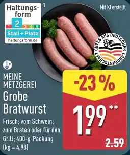 Aldi Nord MEINE METZGEREI Grobe Bratwurst Angebot