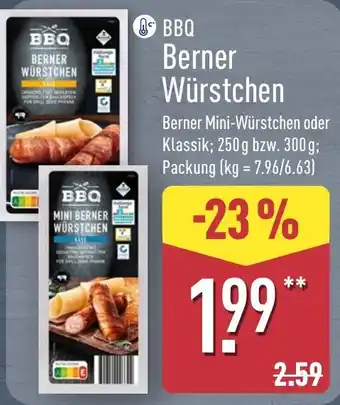 Aldi Nord BBQ Berner Würstchen Angebot