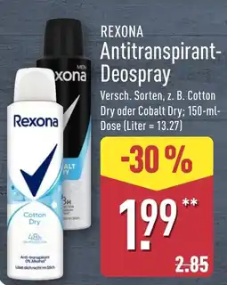 Aldi Nord REXONA Antitranspirant Deospray Angebot