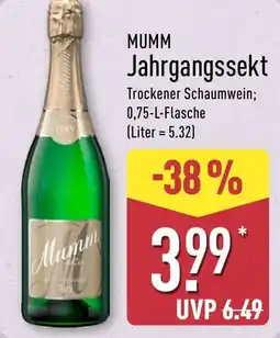 Aldi Nord MUMM Jahrgangssekt Angebot