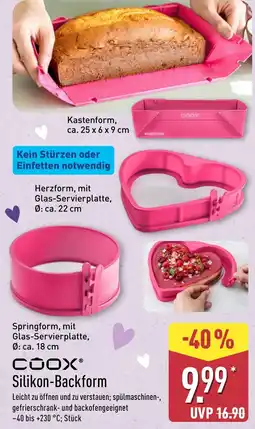 Aldi Nord COOX Silikon-Backform Angebot