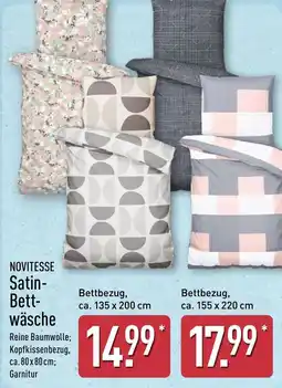Aldi Nord NOVITESSE Satin- Bettwäsche Angebot