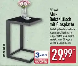 Aldi Nord BELAVI Alu- Beistelltisch mit Glasplatte Angebot
