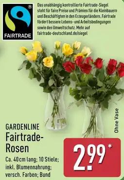 Aldi Nord GARDENLINE Fairtrade- Rosen Angebot