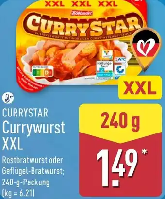 Aldi Nord CURRYSTAR Currywurst XXL Angebot