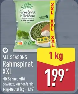Aldi Nord ALL SEASONS Rahmspinat XXL Angebot